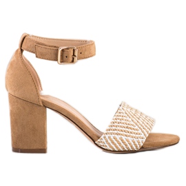 Evento Sandálias de salto alto trançadas bege Evento Sandálias de salto alto trançadas bege