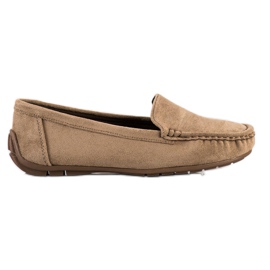SHELOVET Mocassins Bege Com Camurça