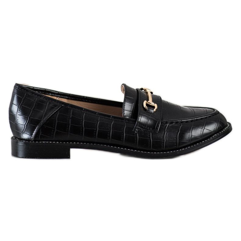 SHELOVET Mocassins Elegantes Com Zircônia Cúbica preto