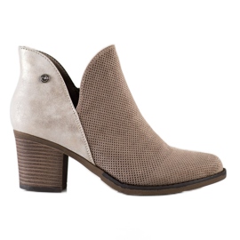 Filippo Botas de primavera com corte bege marrom