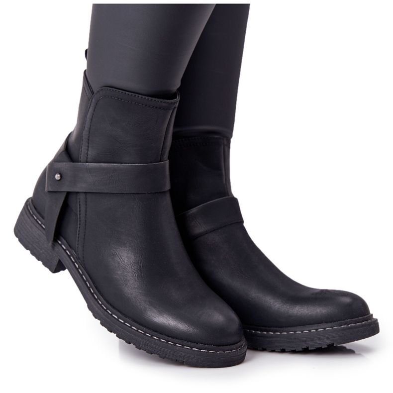 PJ1 Botas quentes femininas pretas trabalhadoras Alivia preto