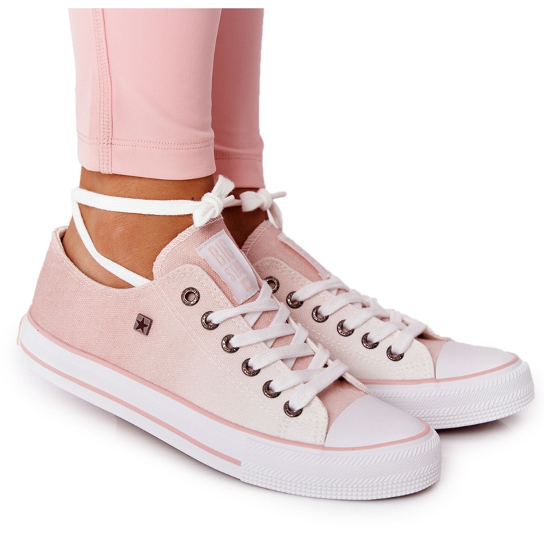 Tênis feminino Big Star HH274127 Ombre rosa branco
