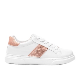 Tênis branco decorado com lantejoulas Ana