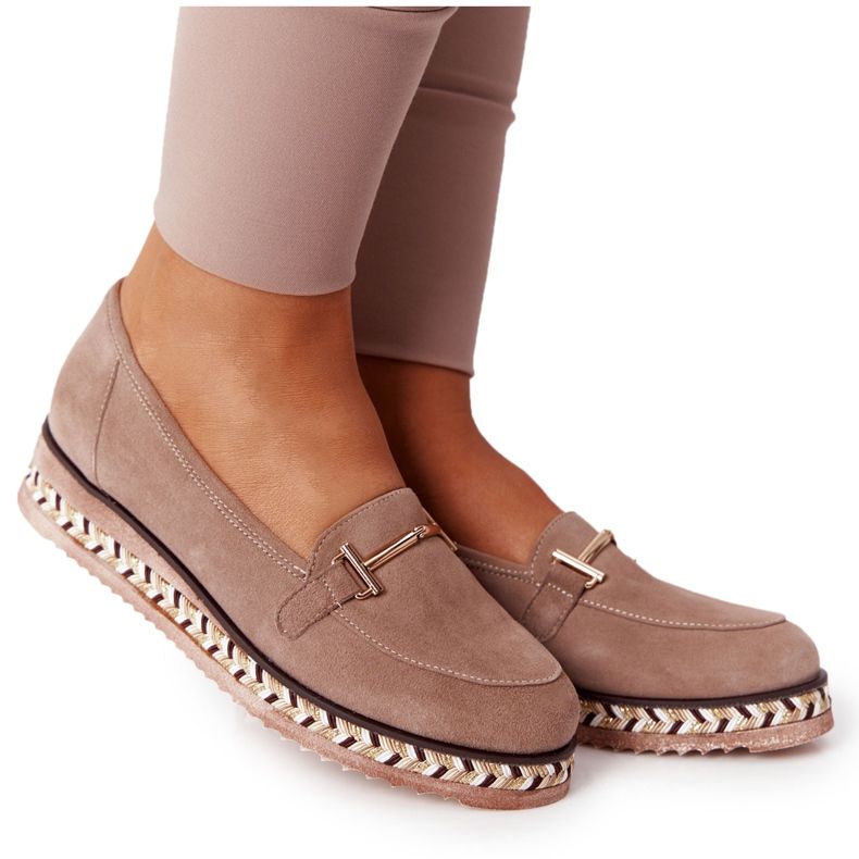 Mocassins na plataforma Laura Messi 2284 Beige bege