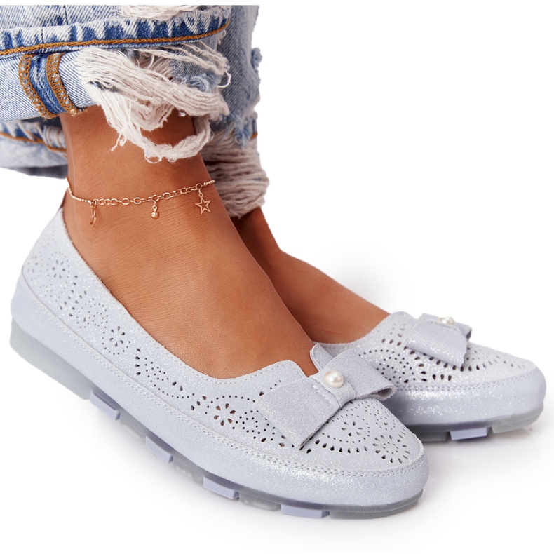 Bailarinas azuis ecológicas de couro Rio Flore azul