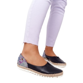 Maciejka 05056-01 Bailarinas de couro preto multicolorido