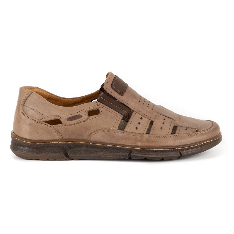 KENT Sapatos masculinos abertos 601 verão marrom castanho