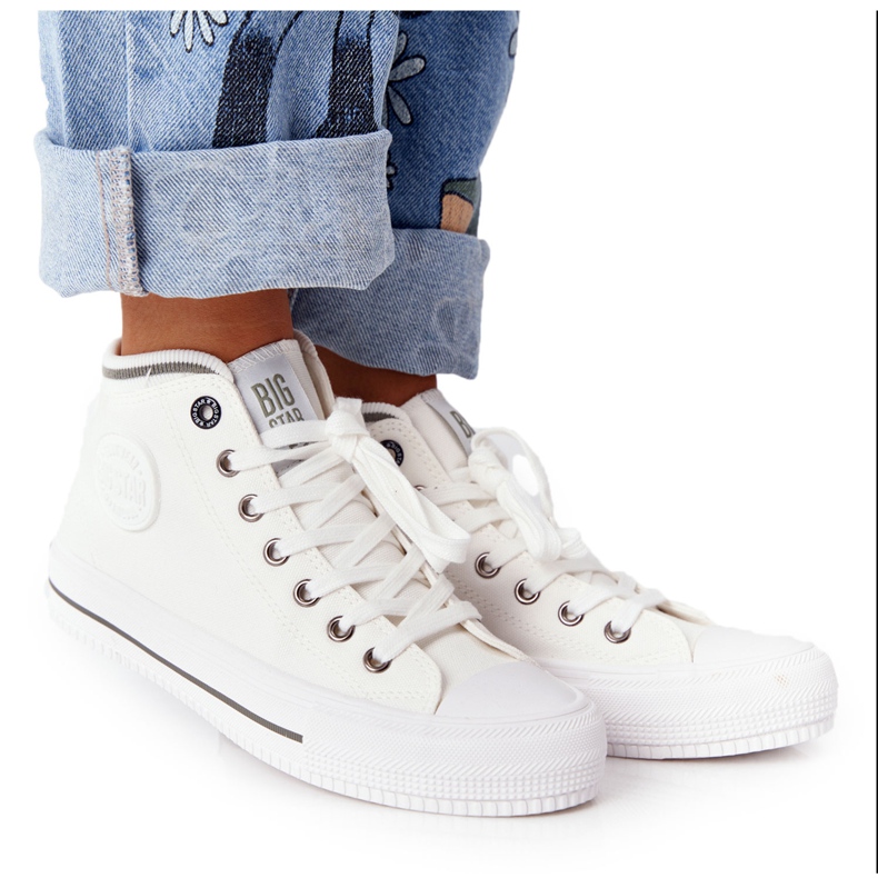 Tênis alto feminino Big Star HH274149 branco