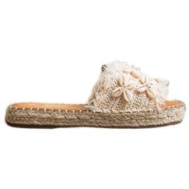 Seastar Alpercatas, chinelos trançados com conchas bege