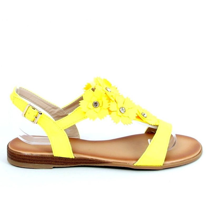 Sandálias femininas amarelas F3273 Amarelo