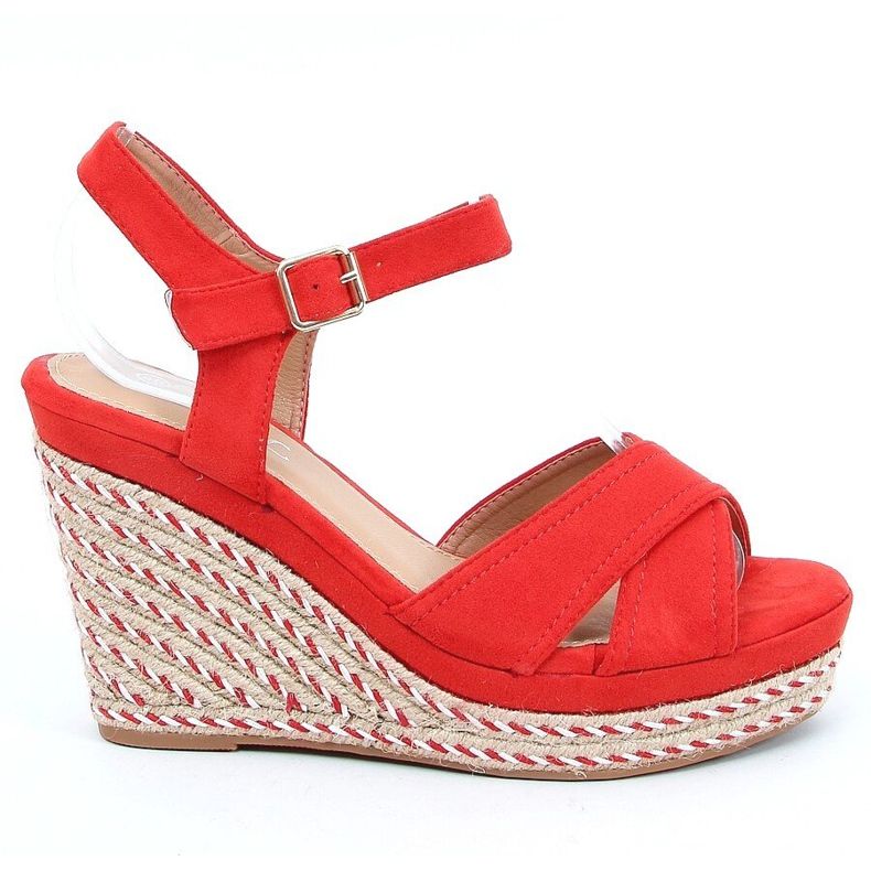 Sandálias de cunha vermelha WH-255 Red vermelho