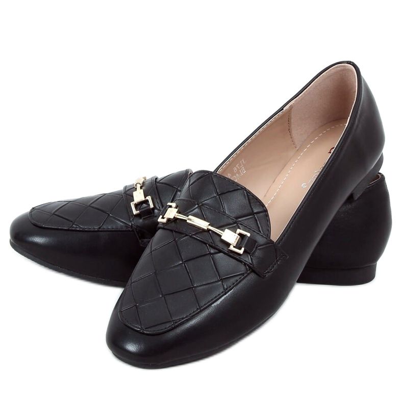 Mocassins femininos negros JL76 Preto