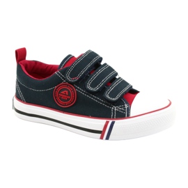 Tênis infantil com velcro American Club LH61 Azul marinho