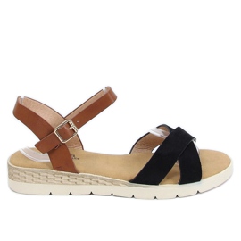 Sandálias femininas pretas 1031-15 Pretas marrom preto