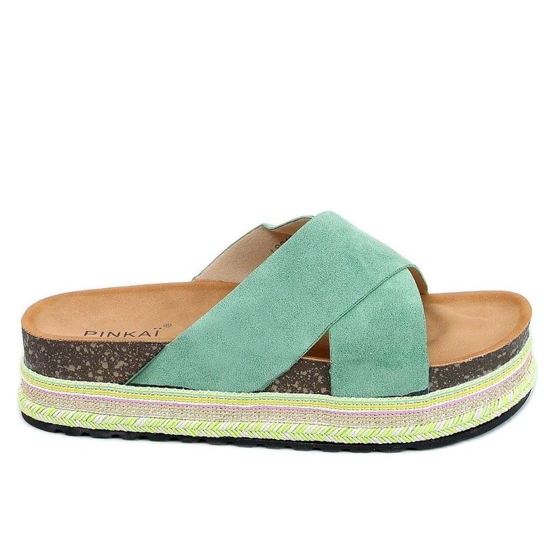 Chinelos de cortiça verde LS016 verde