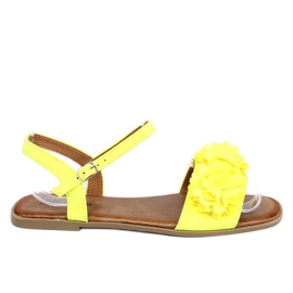 Sandálias amarelas para mulheres com flores PA-370 Yellow amarelo