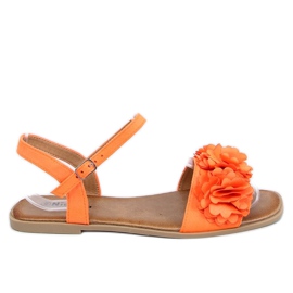 Sandálias femininas com flores laranja PA-370 Orange Sandálias femininas com flores laranja PA-370 Orange