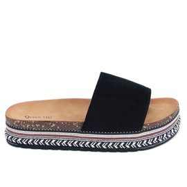 Chinelos de cortiça preta 218-211 Black preto