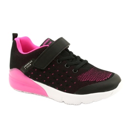 American Club Calçado desportivo feminino com velcro RL11 preto / rosa American Club Calçado desportivo feminino com velcro RL11 preto / rosa