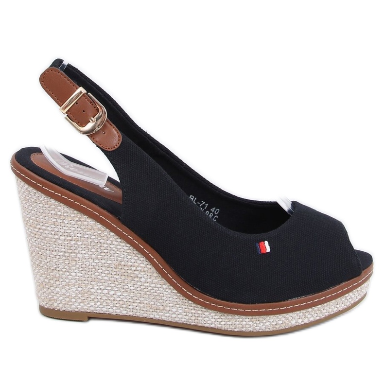 Sandálias pretas em cunhas BL-71 Preto