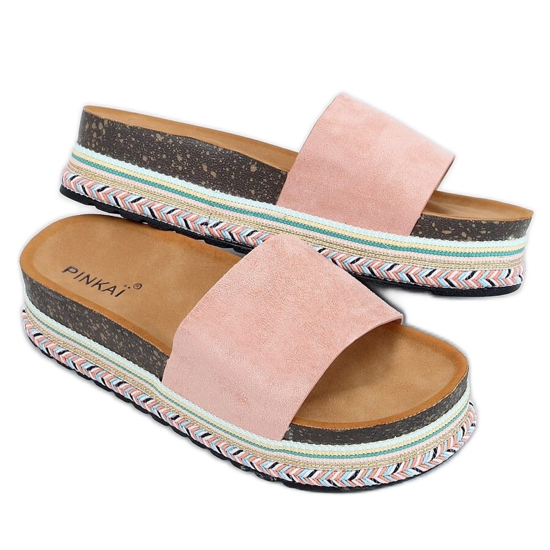 Chinelos de cortiça rosa LS015 rosa Chinelos de cortiça rosa LS015 rosa