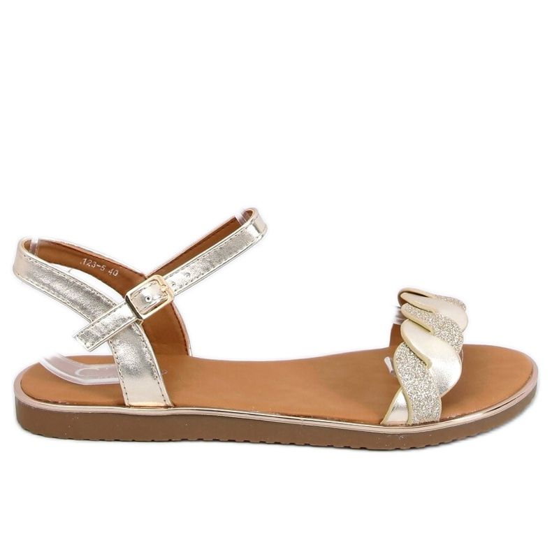 Sandálias femininas douradas 123-5 Gold dourado
