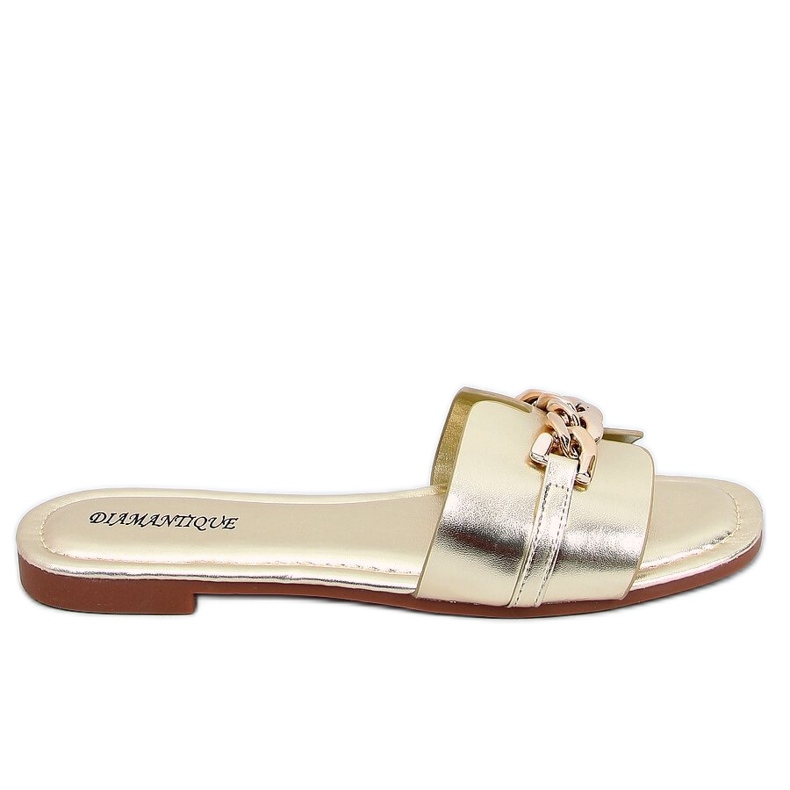 Chinelos Golden HY23-01 Gold com corrente dourado Chinelos Golden HY23-01 Gold com corrente dourado