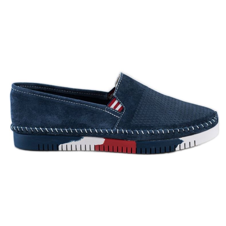 ARTIKER Slipons de couro na plataforma azul marinho azul