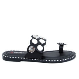 Chinelos pretos SK78P pretos prata