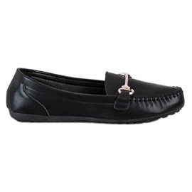 Queentina Mocassins Elegantes Com Zircônia Cúbica preto