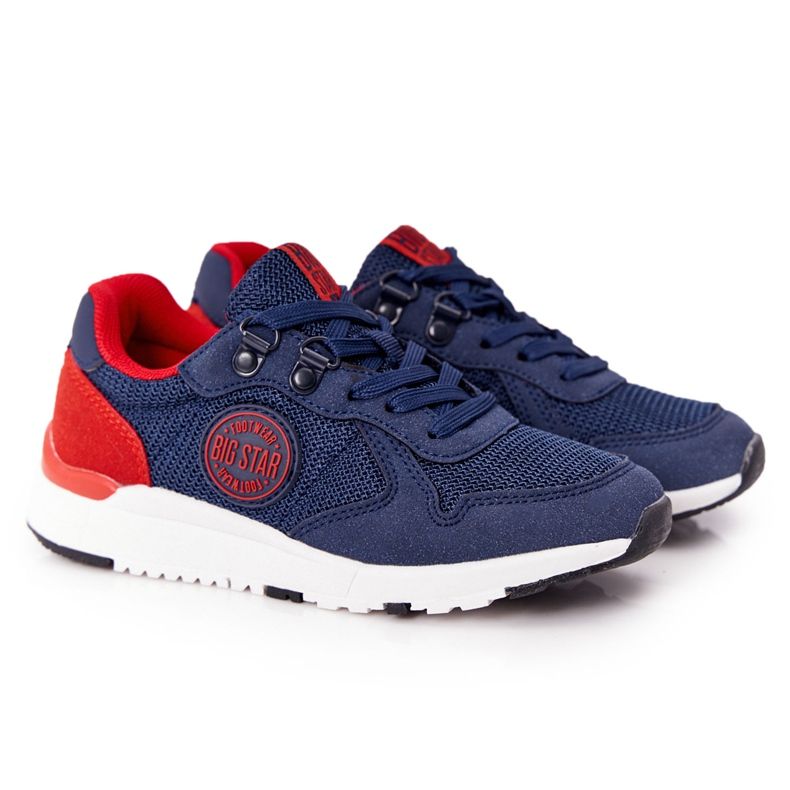 Sapatos esportivos infantis de espuma de memória Big Star HH374175 azul marinho multicolorido