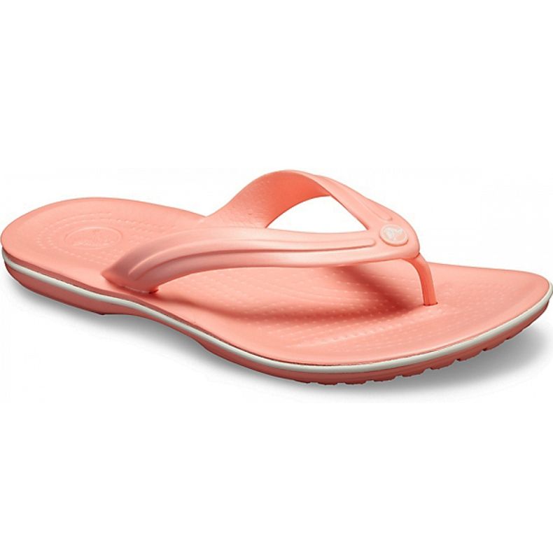 Chinelos femininos Crocs Crocband Flip rosa claro e branco 11033 6KP