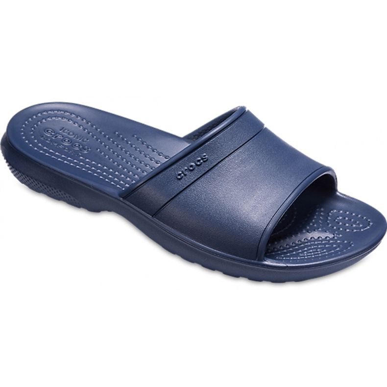 Chinelos Crocs Classic Slide Kids para crianças 204981 410 azul marinho