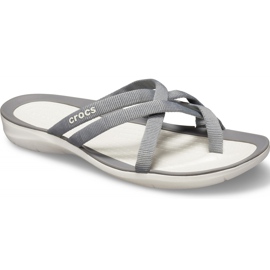 Chinelos Crocs Feminino Swiftwater Webbing Flip W Cinza Claro 205479 Out. Chinelos Crocs Feminino Swiftwater Webbing Flip W Cinza Claro 205479 Out.