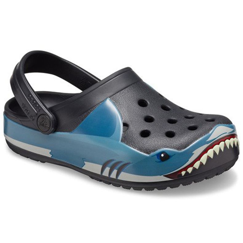 Crocs para crianças Fun Lab Shark Band Clg K preto 206271 001