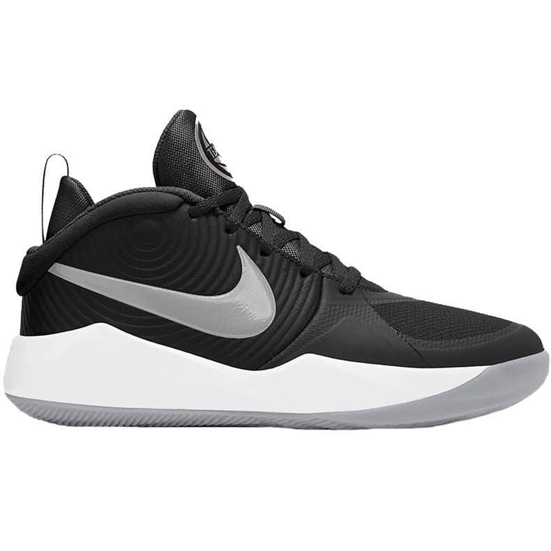 Sapatos infantis Nike Team Hustle D 9 preto-cinza-branco AQ4224 001