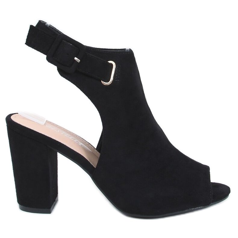 Sandálias pretas de salto alto 100-1001 SA-2 pretas preto