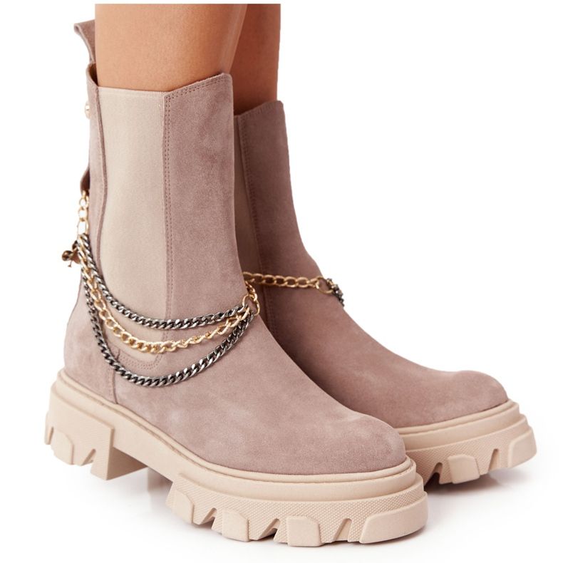 Botas de camurça Chelsea Workery Lewski Shoes 2998-0 Bege