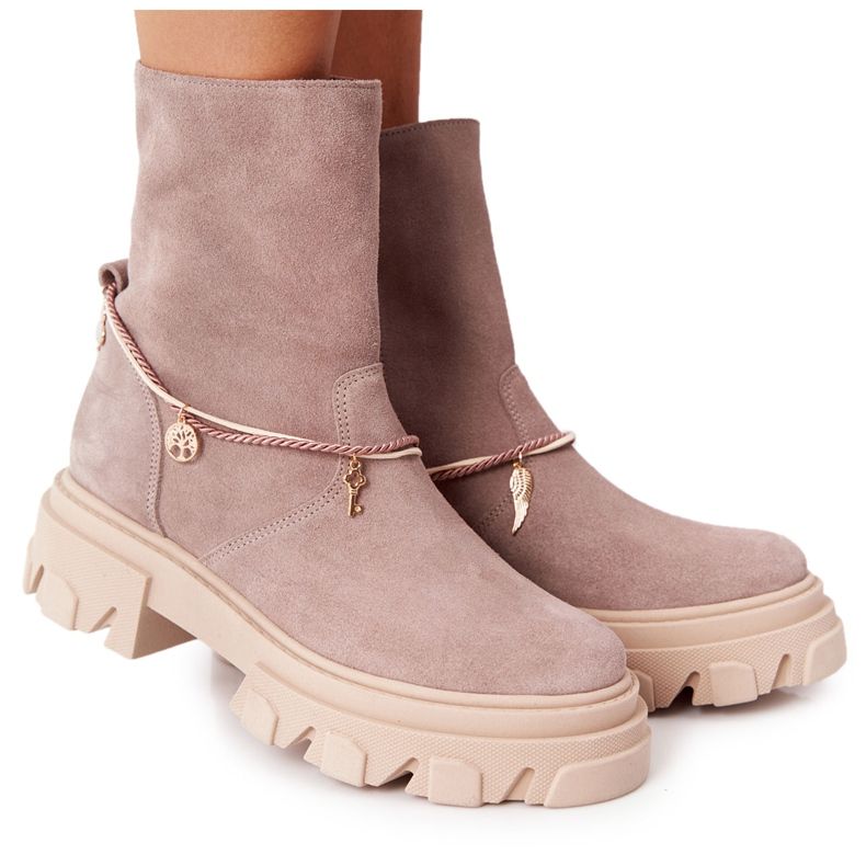 Lewski Shoes Botas de camurça. Sapatos Lewski 3006-0 Bege