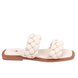 Chinelos com listras trançadas JH200 Beige bege