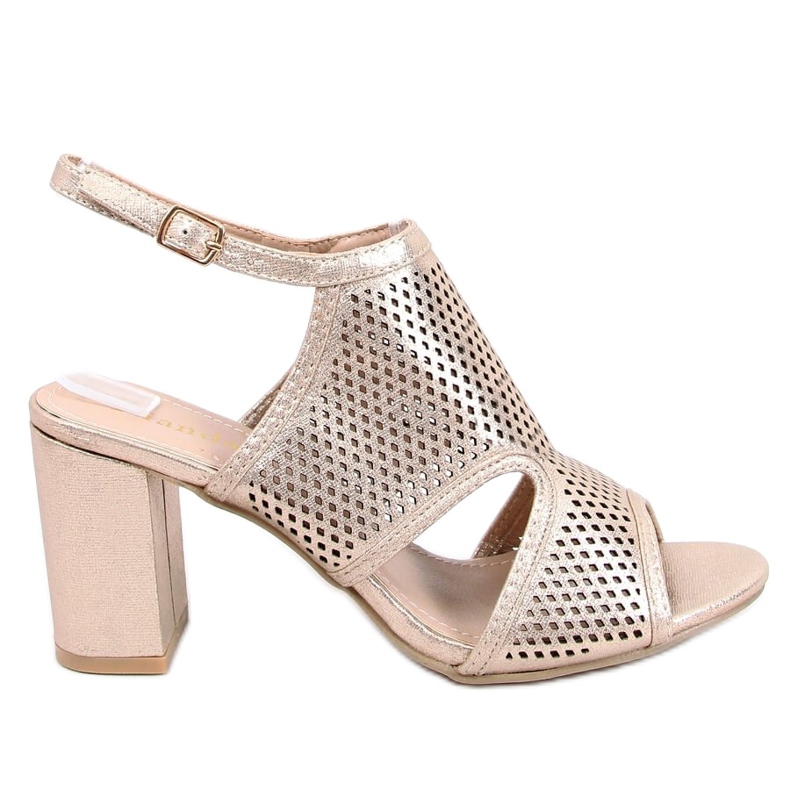 Sandálias de salto alto ouro F1877 Gold dourado