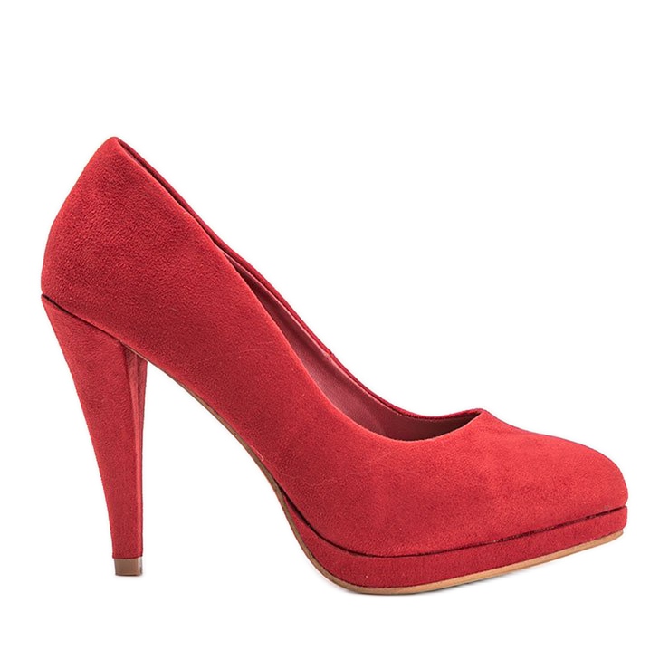 Bombas de camurça ecológica vermelha na plataforma Chana vermelho