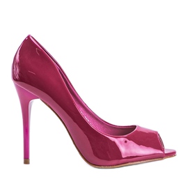 Sapatos rosa laqueado em salto Luke