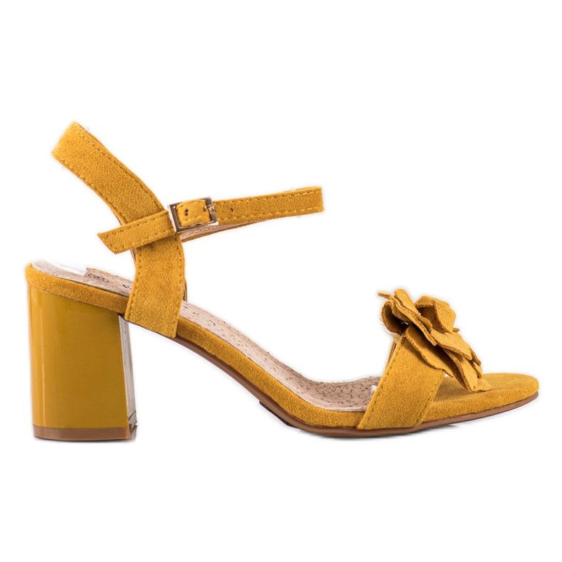 S. BARSKI Sandálias Com Flor S.BARSKI. amarelo