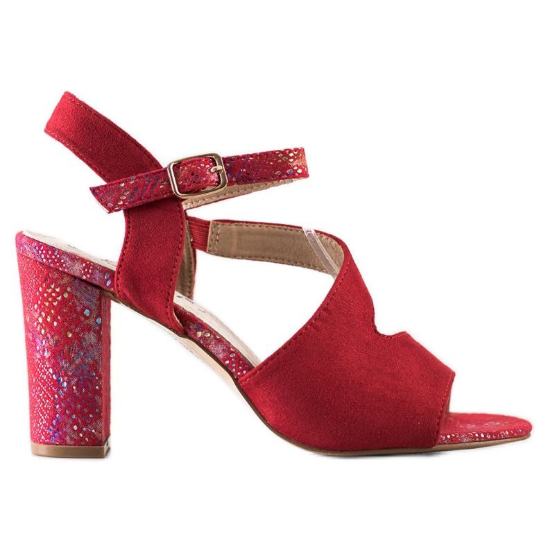 S. BARSKI Sandálias Com Salto Decorativo S.BARSKI vermelho prata