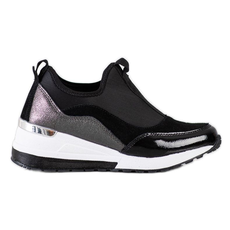 Goodin Tênis de couro cunha preto