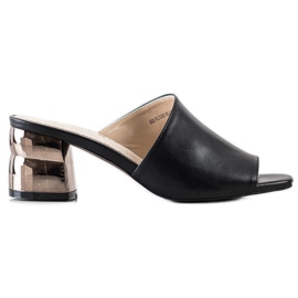 Goodin Chinelos Com Salto Decorativo preto