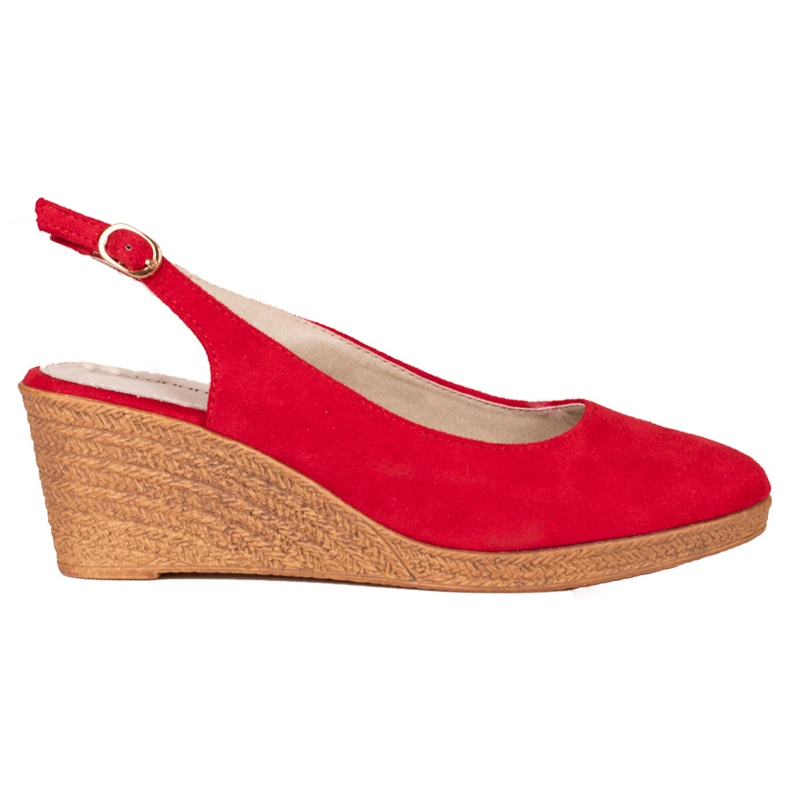 Goodin Bombas de cunha confortáveis vermelho