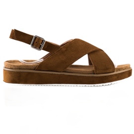 Goodin Sandálias marrons na plataforma marrom