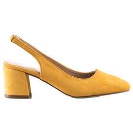 Goodin Sapatos deslizantes com calcanhar exposto amarelo Goodin Sapatos deslizantes com calcanhar exposto amarelo
